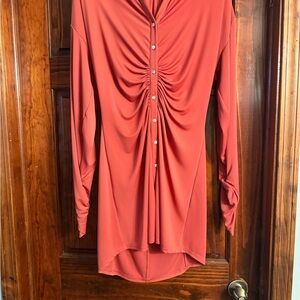 Cinq à Sept Rust Button Down Shirt Dress